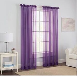 Set of 3 Sheer Voile Rod Pocket Curtain Panels. New without tag.